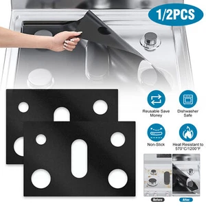 2× Reusable Gas Range Stove Top Burner Cover Protector Kitchen Non-stick Liner - Picture 1 of 14