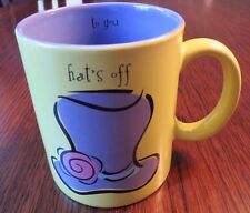 SILVESTRI MUG  COFFEE  TEA   "HATS OFF TO YOU"  Max & Lucy  Green & Purple  EUC 