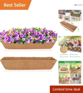 Coco Fiber Liners 24" Replacement 2Pcs Lightweight for Window Boxes Planters - Picture 1 of 8