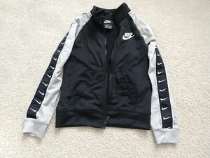 Nike Boys Toddler 4T Zip Up Fleece Jacket Black Grey - Picture 1 of 11