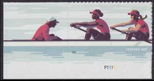 US 5694 Women's Rowing red #1 F plate single MNH 2022 - Picture 1 of 1