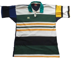 Camiseta deportiva de rugby grande vintage de Canterbury de Nueva Zelanda a rayas multicolores para hombre - Imagen 1 de 8