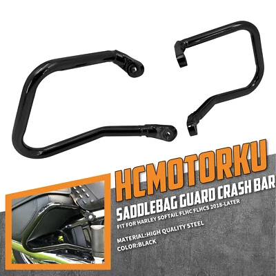 Black Rear Saddlebag Guard Crash Bar For Harley Softail 18-2025 Heritage Classic - Image 1 of 4