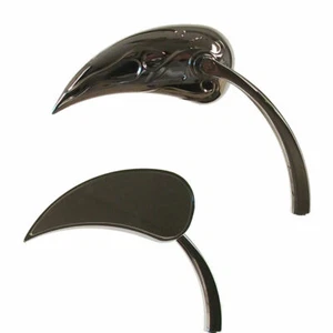 BRAND NEW Flamed Elliptical Mirrors with Radius Stems for Harley-Davidson - Picture 1 of 1