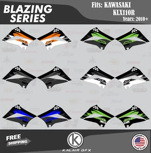 Kawasaki KLX110 (2010-2024) KLX-110 Shroud Graphics Blazing Series - Picture 1 of 15