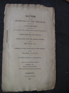 Orig Doc 1814 Expenses Tunis Africa Algiers Consuls Tangier Barbary 6 Fld Chart - Imagen 1 de 8