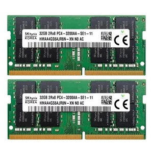 Hynix 64GB 2X32GB DDR4 3200MHz PC4-25600 262-Pins 2RX8 Laptop SODIMM Memory Ram - Picture 1 of 6