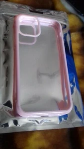 For Apple Clear and Pink Silicone Case iPhone 12 - Zdjęcie 1 z 2
