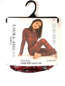 Laura Ashley Warm Layer Long Sleeve Crew/Hacci Rib Size Small 6/6X Red Plaid - Picture 1 of 4