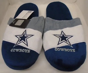 Dallas Cowboys Colorblock Slide Slippers House Shoes with Logo - Picture 1 of 5