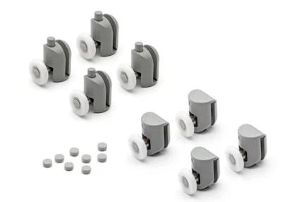 8 Stück x Duschtürrollen/Kufen/Riemenscheiben/Räder 25 mm Rollen Durchmesser L001 - Bild 1 von 4