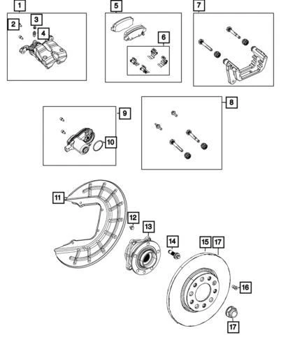 Genuine Mopar 2017-2025 Jeep Compass Rear Disc Brake Rotor 68249842AC - Image 1 of 1