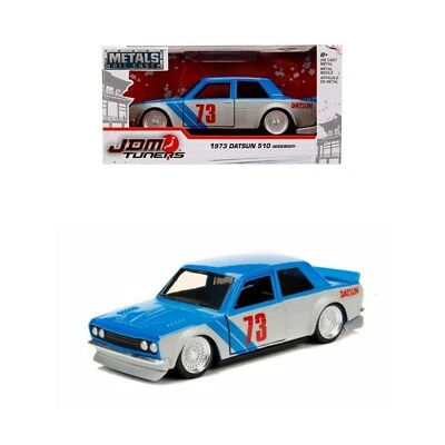 98572 Jada Metals Die Cast JDM Tuners 1973 Datsun 510 Widebody Blue/grey :32 - Image 1 of 4