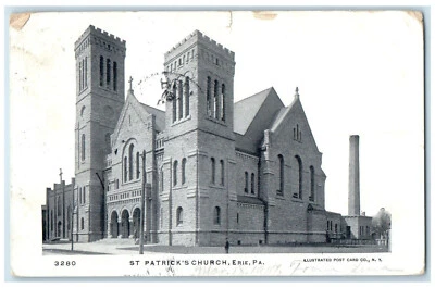 1907 St. Patrick's Church Erie Pennsylvania PA Posted Antique Postcard - Image 1 of 2