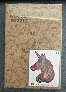 Unicorn Wooden Puzzle Jigsaw_Unique Shaped Puzzle Hidden Animal Pieces_119 PCS - Picture 1 of 3