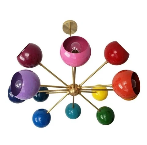 Rainbow Sputnik Chandelier in custom Colours - Adjustable Colour ball - Sputnik Cover