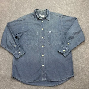 Lee Denim Shirt Adult Medium Blue Cowboy Western USA Rodeo Sanforized Union Men - Picture 1 of 9