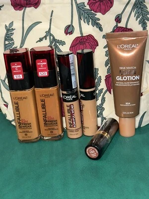 L’Oreal Infallible Foundation #515 & 520 Correcteur 400 & 405 Glow 904 Lstick103 - Image 1 of 4