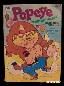 Popeye Funtime Fiesta Coloring Book Fiesta Whitman 1979 One Page Scribbled On - Picture 1 of 7