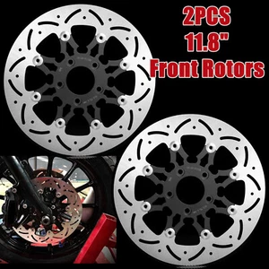 11.8" Floating Front Brake Rotor 2PCS Touring FLHR FLHTC FLHTCU FLHTK FLTRX FLHX - Picture 1 of 11