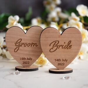 Personalised Wedding Wooden Heart Place Names