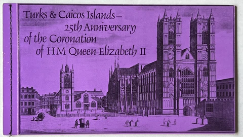 1978 TURKS & CAICOS CORONATION ANNIVERSARY MNH STAMP BOOKLET QUEEN ELIZABETH II Cover