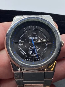Reloj Hombre No Listado Esfera Negra Azul Blanco Acero Inoxidable - Imagen 1 de 8