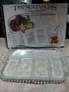 INDIANA GLASS PRESENTATIONS CRYSTAL COLLECTION 5-part RELISH TRAY - Pre-owned - Picture 1 of 6