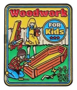 Steven Rhodes Humor Woodwork For Kids Build A Coffin Metal Enamel Pin NEW UNUSED - Picture 1 of 1
