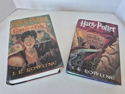 1st American Edition Harry Potter Goblet of Fire Scholastic Chamber Secrets HB - Image 1 of 4