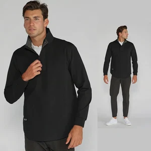 BYLT Medium Men's Elite Fairway Pullover Viscose Nylon Spandex 1/4 Zip Black - Picture 1 of 7