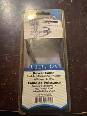 Ult40395 6 Inch Pass Through Power Adaptor 4 Pin Moles to Sata 6 Pin - Image 1 of 2