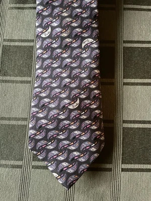 Vtg EMILIO PUCCI Signature Abstract Brown Umber Necktie Men's 100% Silk Italy - Image 1 of 4