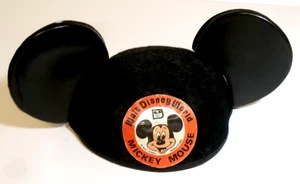 ✅ Original 60er Jahre - Vintage CHARLIE Walt Disney World Mickey Mouse Ohren FILZ Mütze/Mütze - Bild 1 von 11