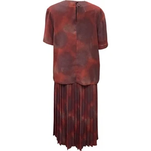 Vivienne Lawrence Pleated Midi Dress Size 12 Handmade Fabric - Picture 1 of 6