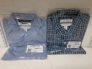 TWO Amazon Essentials Men's Long Sleeve Shirts - XL Regular - New In Package - Picture 1 of 7