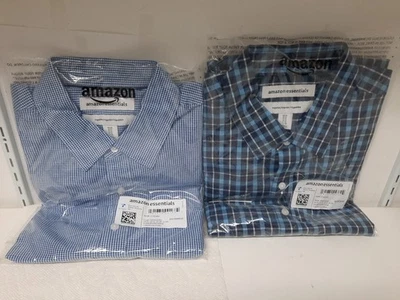 TWO Amazon Essentials Men's Long Sleeve Shirts - XL Regular - New In Package - Image 1 of 4