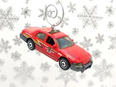 Firefighter Chief Crown Victoria Custom Christmas Ornament 1:64 Diecast Car Gift - Image 1 of 4