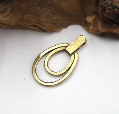 Vintage Brass Double Loop Pendant (BP19) - Image 1 of 4