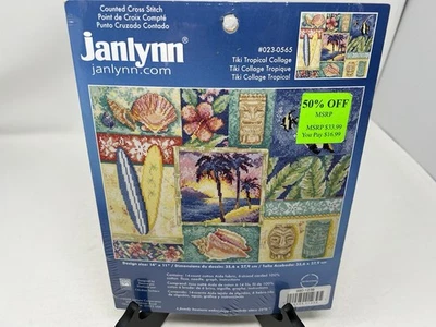 Janlynn Tiki Tropical Collage  Counted Cross Stitch Kit NOS  #023-0565 - Image 1 of 4