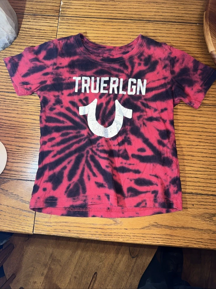 Camiseta masculina genuína Try Religion vermelha e preta tamanho 6 - Imagem 1 de 4