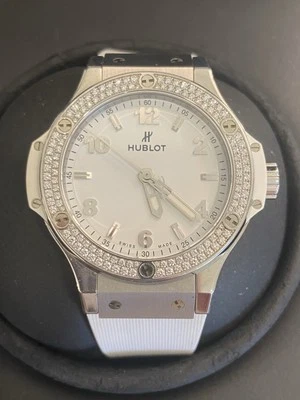 Reloj Hublot Big Bang Diamante Bisel Cuarzo 38mm Acero 361.SE.2010.RW.1104 Foto 1 de 4