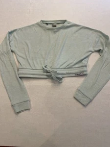 GYMSHARK MINT GREEN L/S TIE WAIST TOP SZ S - Picture 1 of 3