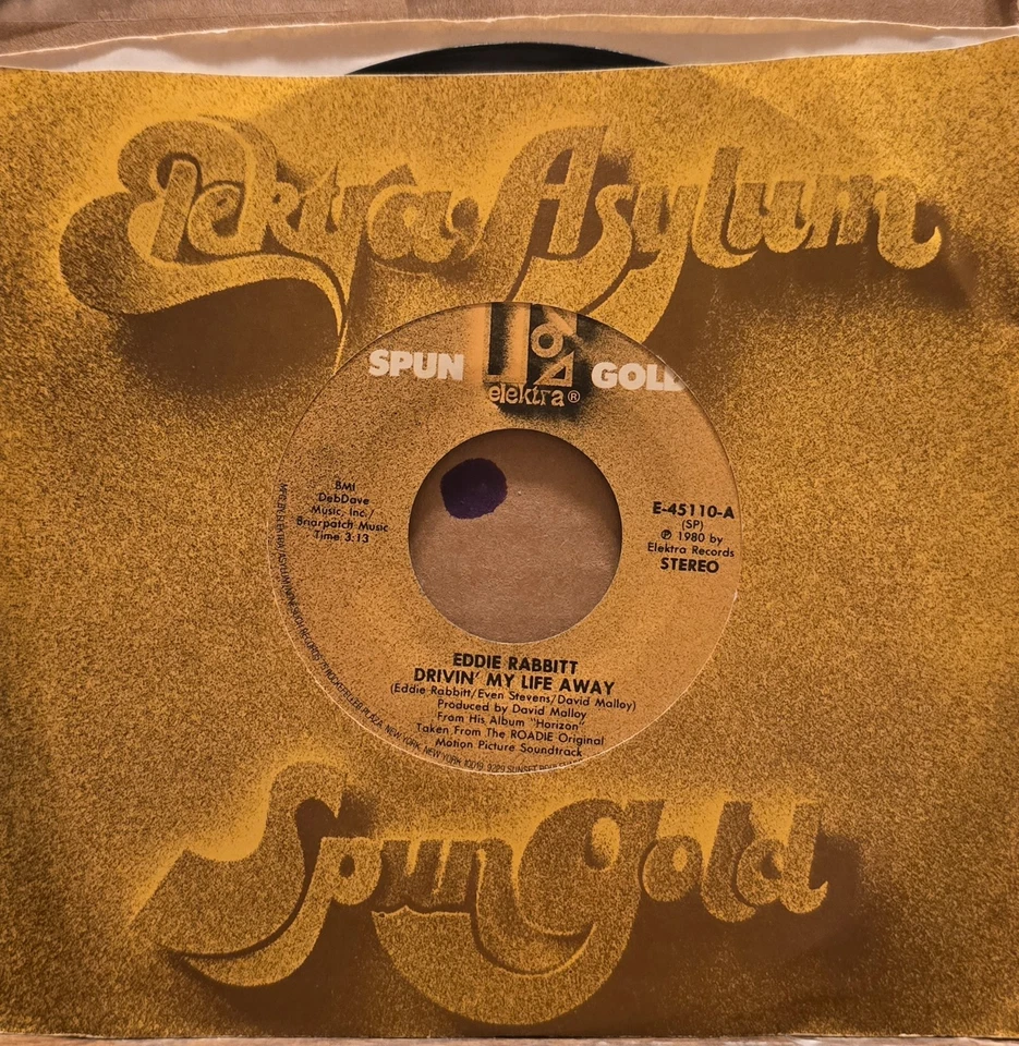 Eddie Rabbitt - Drivin' My Life Away/Two Dollars In The Jukebox - 45rpm  - Image 1 of 3