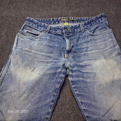 Cabelas Distressed Stone Washed Jeans Men Size 36x32 Classic Fit - Image 1 of 4