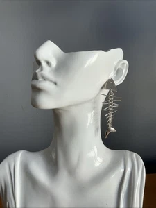 Gelenk Statement Silber Fischgräten Ohrhänger  - Bild 1 von 6