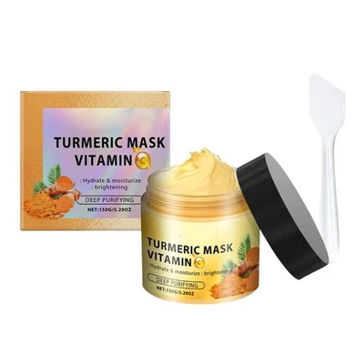 Turmeric Vitamin C Mask Deep Cleansing Face Mask Brightening Skincare~- D2P3 - Image 1 of 4