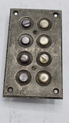 Antiguo interruptor de luz de botón pulsador de 8 velocidades madreperla c. 1910 - 1930 Foto 1 de 4