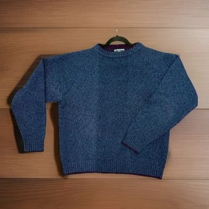 Vintage Woolrich Wool Blend Sweater XL Blue Purple Crewneck Pullover 90s - Picture 1 of 8