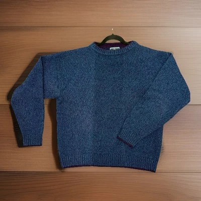 Vintage Woolrich Wool Blend Sweater XL Blue Purple Crewneck Pullover 90s - Image 1 of 4